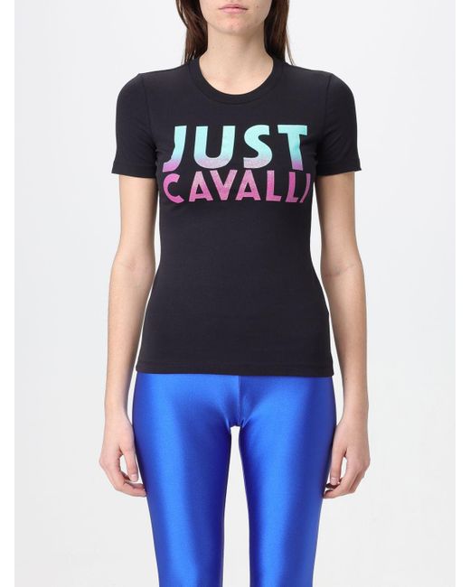 T-shirt con logo di Just Cavalli in Blue