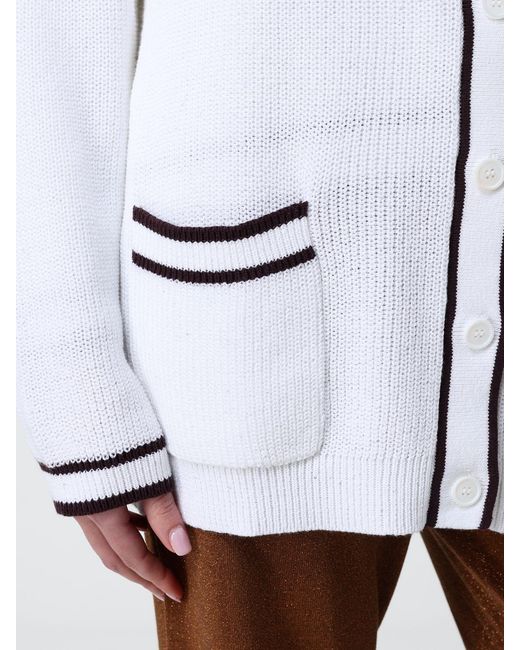 Kangra White Cotton Casual Cardigan