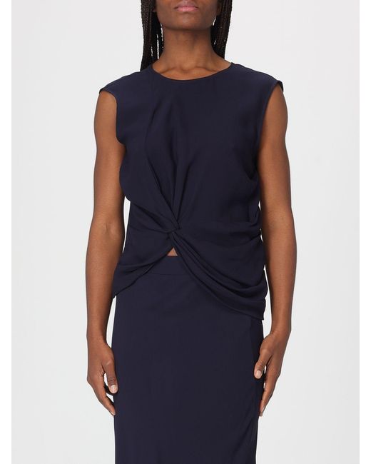 Liviana Conti Blue Aglaia Sleeveless Viscose Top