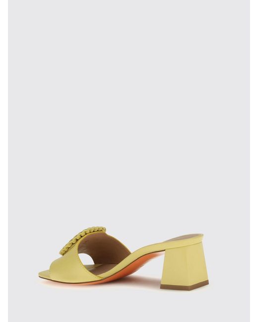 Santoni Metallic Calfskin Mule Sandal