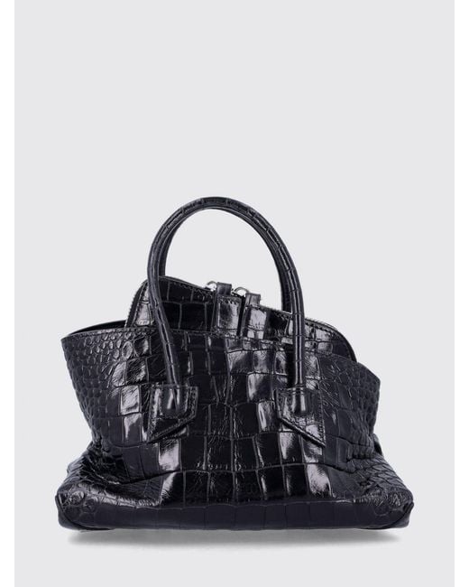 The Attico Black La Passeggiata Crocodile-Effect Leather Mini Handbag