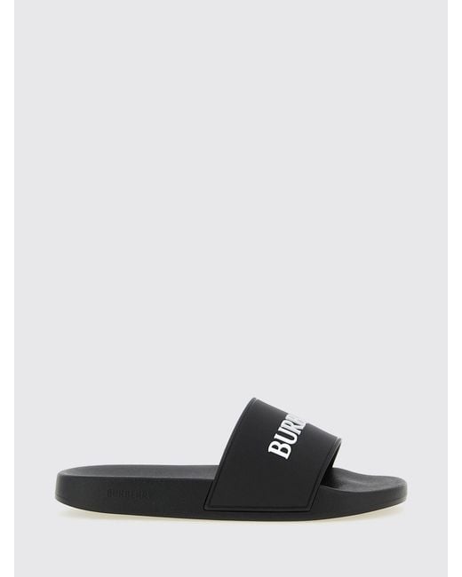 Burberry White Rubber Sliders
