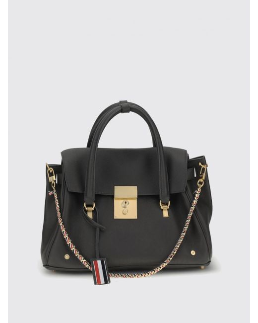 Thom Browne Black Calf Leather Handbag