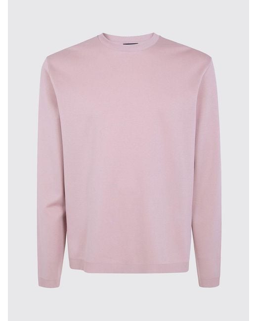 Herno Purple Long-Sleeve Crewneck T-Shirt for men