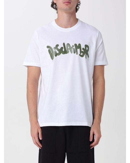 DISCLAIMER White Cotton T-Shirt With Logo for men