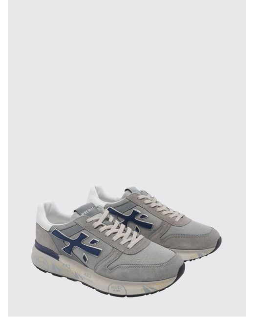 Premiata White Mick Suede And Nylon Sneakers for men