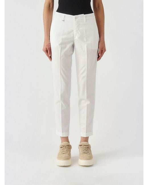 Fay White Cotton Chino Trousers