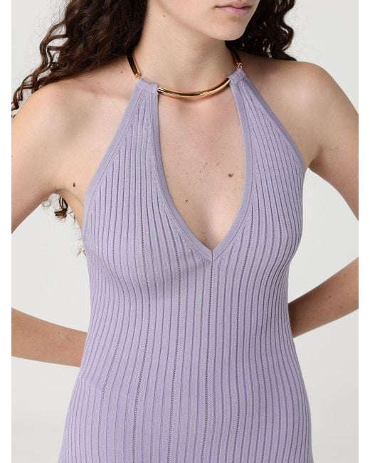 Elisabetta Franchi Purple Viscose Knit Dress