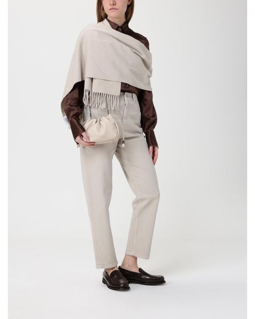 Borsa Bucket Mellow Mini di Brunello Cucinelli in Natural