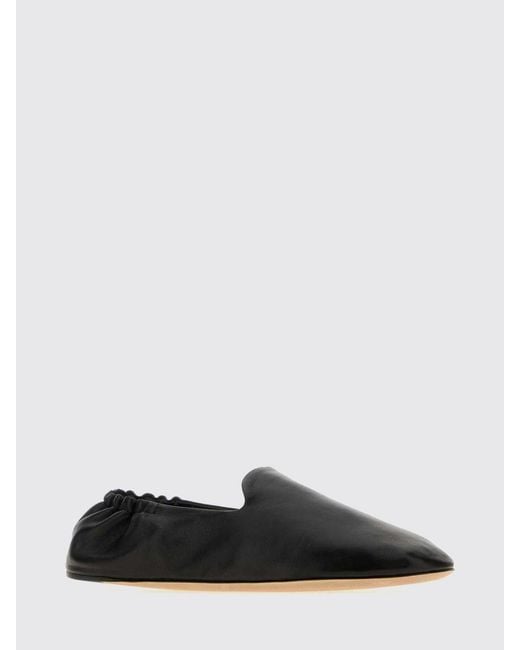 The Row White Casa Round-Toe Ballet Flats