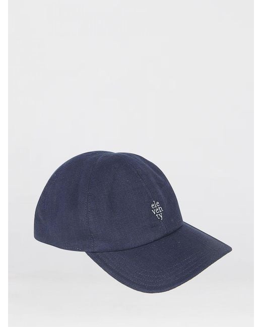 Eleventy Blue Cotton And Linen Baseball Cap for men