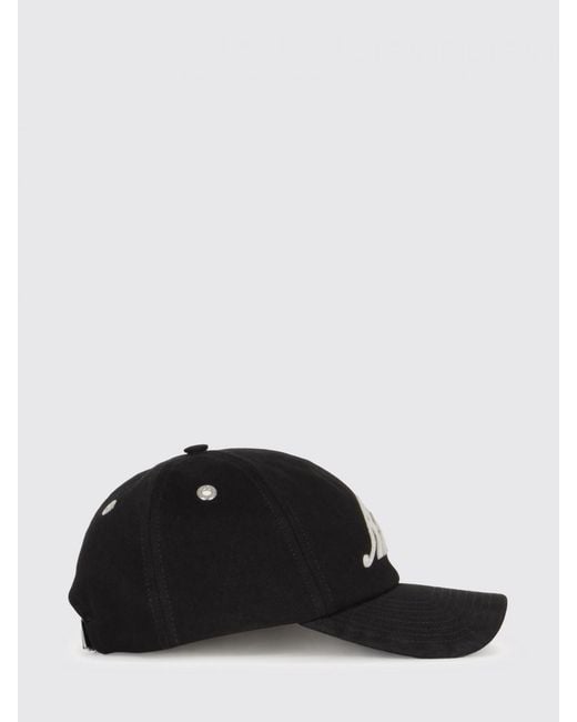 AMI Black Contrast Logo Cotton Baseball Cap With Rigid Visor for men