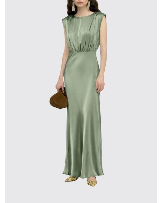 Semicouture Green Long Silk Dress