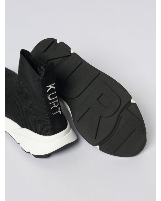 Kurt Geiger White Stretch Knit Sneakers