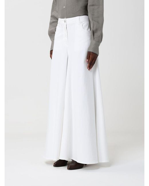 Brunello Cucinelli White Flared Stretch Denim Jeans