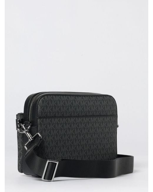 Michael Kors Black Hudson Coated Cotton Bag With Mk Monogram Print for men