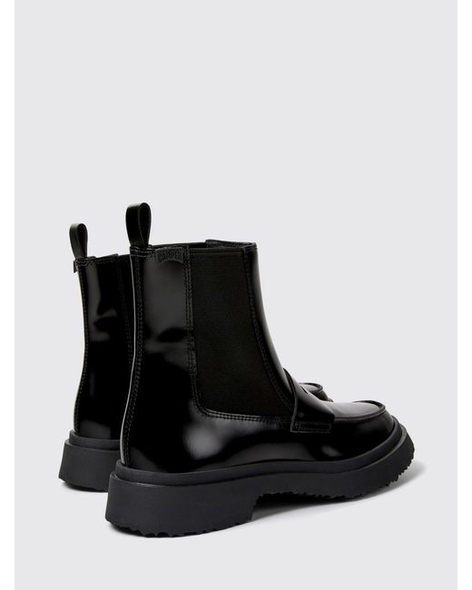 Camper Black Flat Ankle Boots