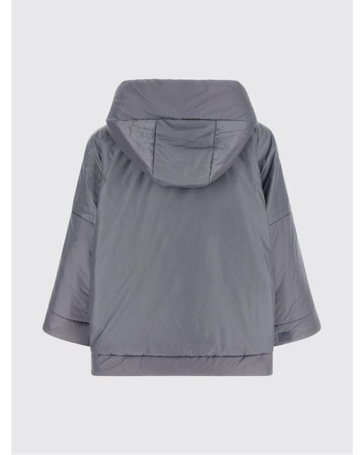 Max Mara Gray Hooded Short Down Jacket