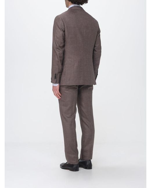 Luigi Borrelli Napoli Gray Single-Breasted Virgin Wool Blend Suit for men