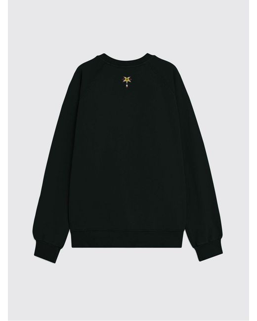 Barrow Black Cotton Crewneck Sweatshirt With Logo for men