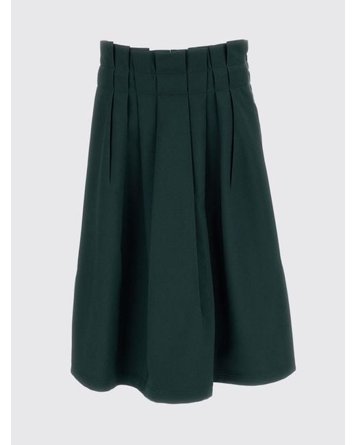 Marni Black A-Line Polyester Midi Skirt With Rear Zip Closure