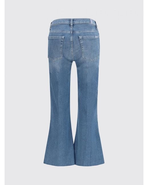 7 For All Mankind Blue High-Waisted Flared Jeans