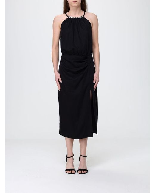 Liu Jo Black Crêpe Midi Dress