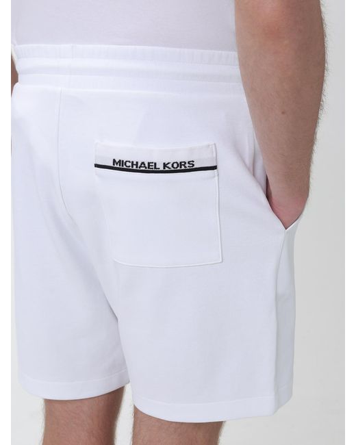 Michael Kors White Organic Cotton Blend Jogging Shorts for men