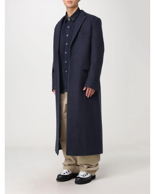 Cappotto in misto lana di 424 in Blue da Uomo