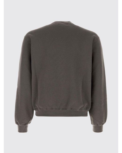 Magliano Gray Crewneck Cotton Jumper With Contrast Logo And Dropped Shoulders for men