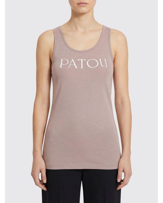 Patou Natural Basic Cotton Tank Top With Logo