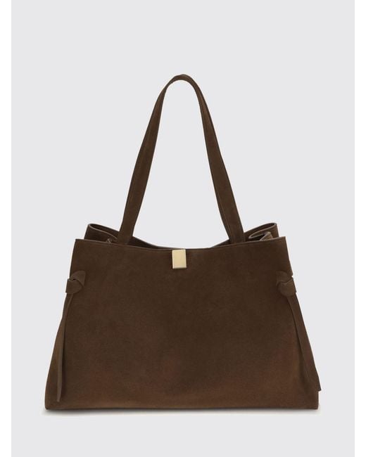 Yuzefi Brown Gyoza Tote Suede Shoulder Bag