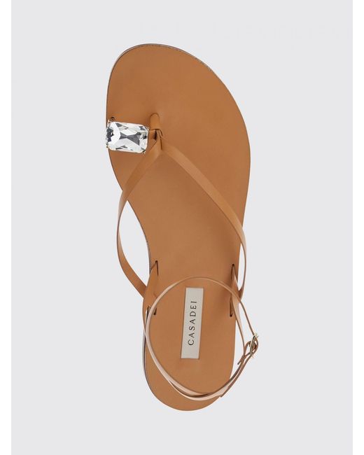Casadei Brown Thong Sandals