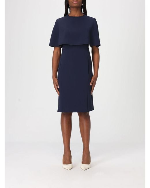 Liviana Conti Blue Nayra Crêpe Mini Dress