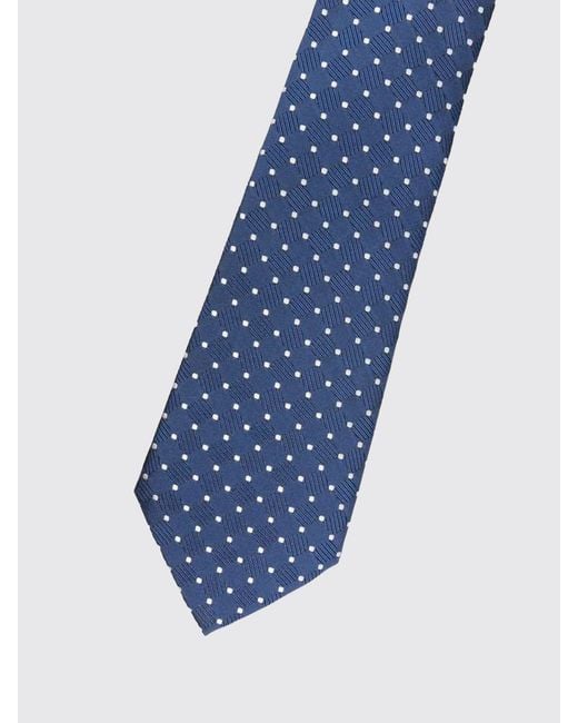 Giorgio Armani Blue Polka Dot Silk Tie for men