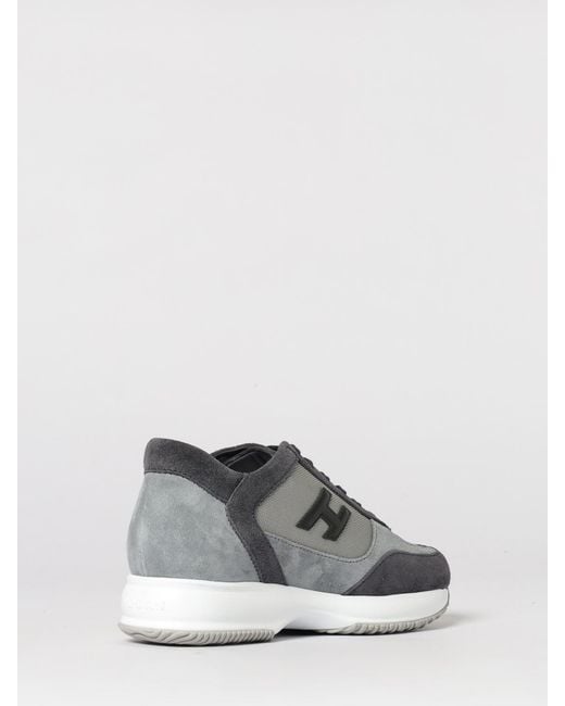 Hogan Gray Interactive Mesh And Suede Sneakers for men