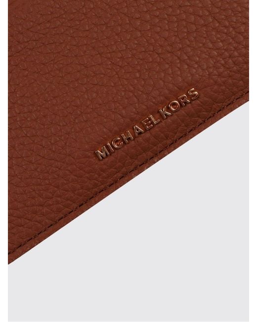 Michael Kors Brown Grained Leather Credit Card Holder