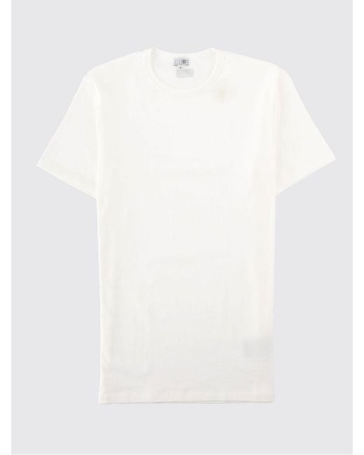 MM6 by Maison Margiela White Short-Sleeved Crewneck Cotton T-Shirt for men