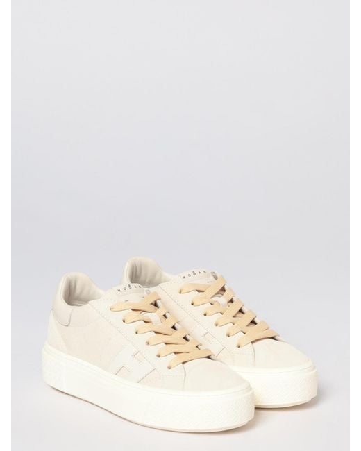 Hogan Natural Canvas Crosswind Sneakers
