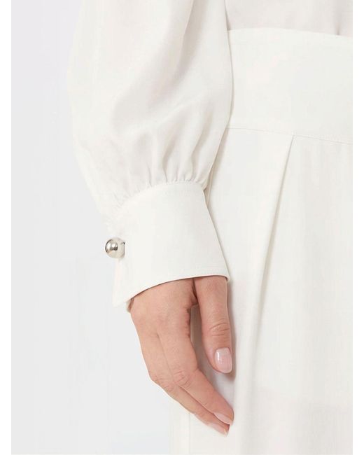 Lanvin White Silk Blend Blouse With Ruffles