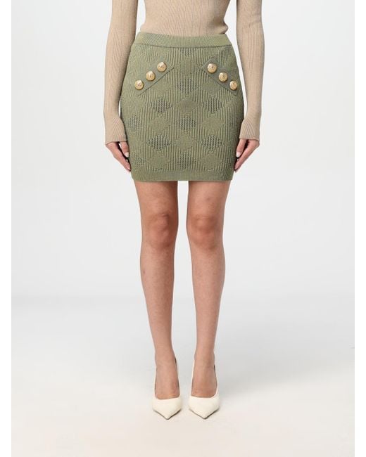 Balmain Green Openwork Strickrock