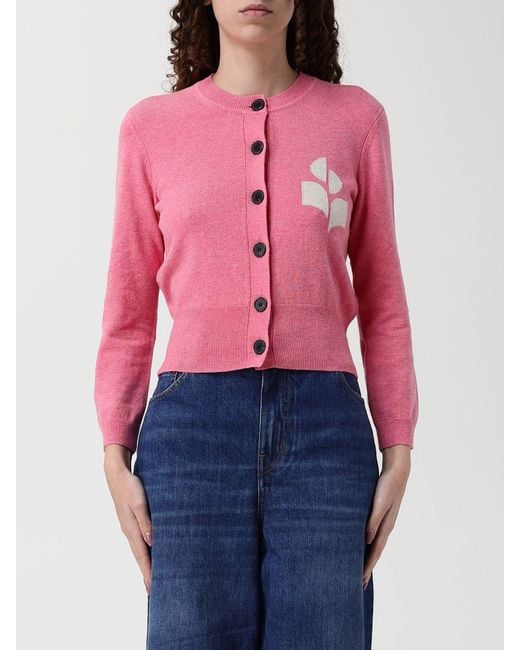 Isabel Marant Pink Newton Cotton And Wool Cardigan