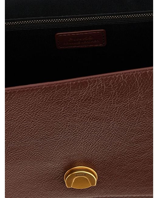 Pinko Brown Love One Classic Leather Bag