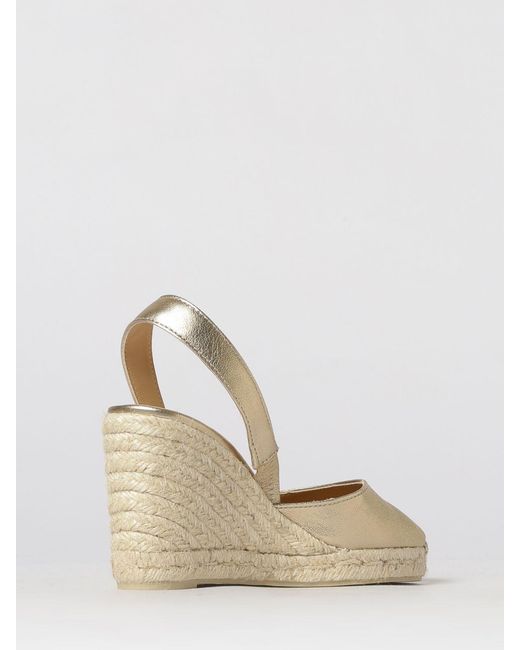 Castaner Natural Carissa Laminated Leather Espadrilles