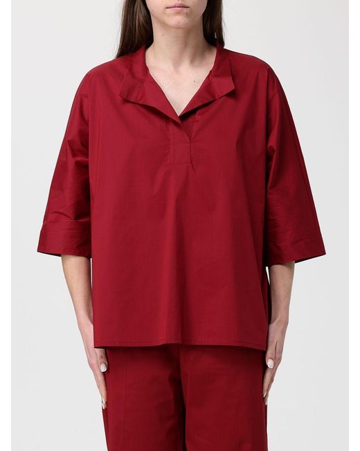 Liviana Conti Red Poplin Blouse