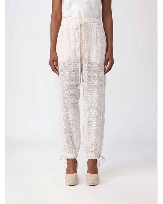 Antik Batik Pink Dolly High-Waisted Wide-Leg Lace Trousers
