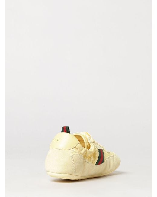Gucci Natural Shift Low-Top Suede And Mesh Sneakers With Web Stripe