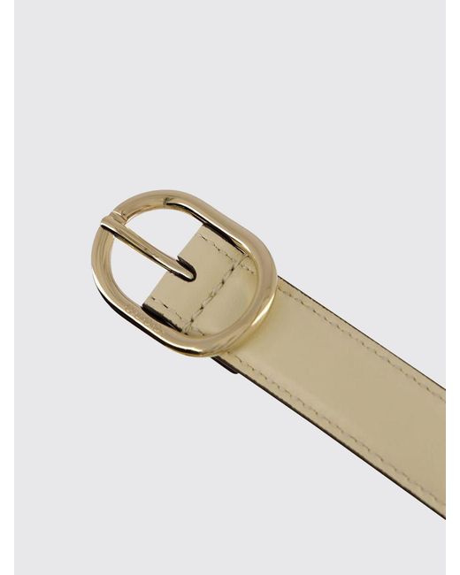 Gucci White Leather Belt With Oval Buckle