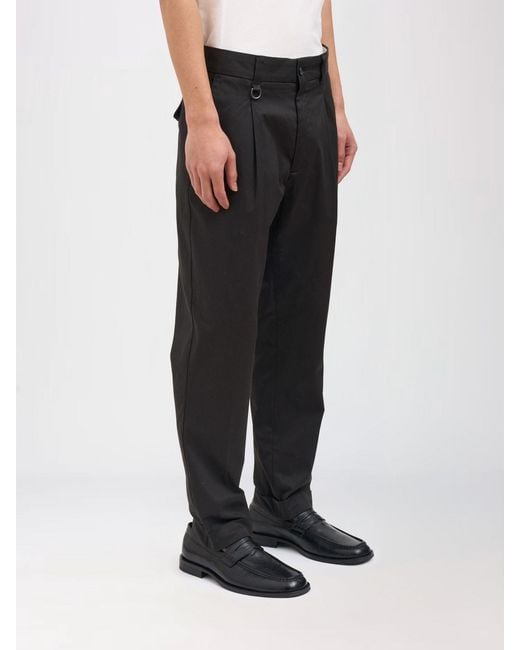 Paolo Pecora Black Cotton Blend Trousers for men