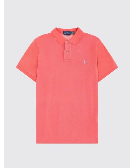 Polo Ralph Lauren Red Cotton Polo Shirt With Pony Logo for men